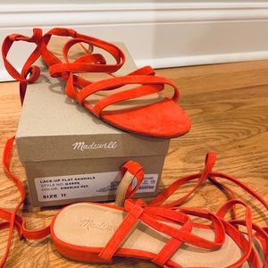 Madewell Holly Ankle Wrap Lace-up flat sandals 11